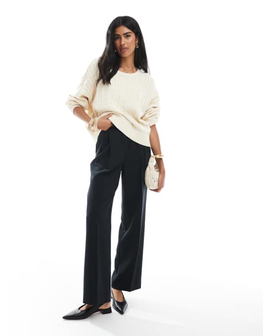 Cotton On crew neck cable knit sweater in oat, 2 of 4