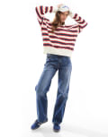 [Cotton:On] Cotton On crew neck pullover jumper in red stripe-Multi XS Multi stripe