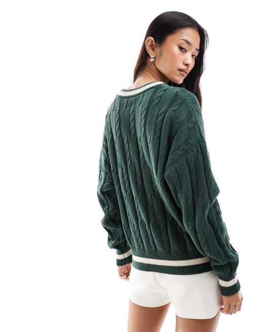 Cotton On crew neck pullover knit jumper in green ASOS