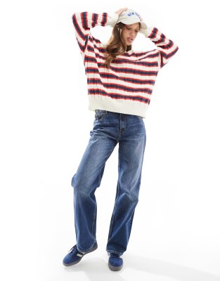 Cotton:On Cotton On crew neck pullover sweater in red stripe-Multi