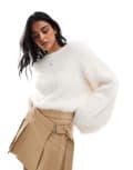 [Cotton:On] Cotton On crew neck ribbed sweater in ecru-Neutral 2XL Ecru