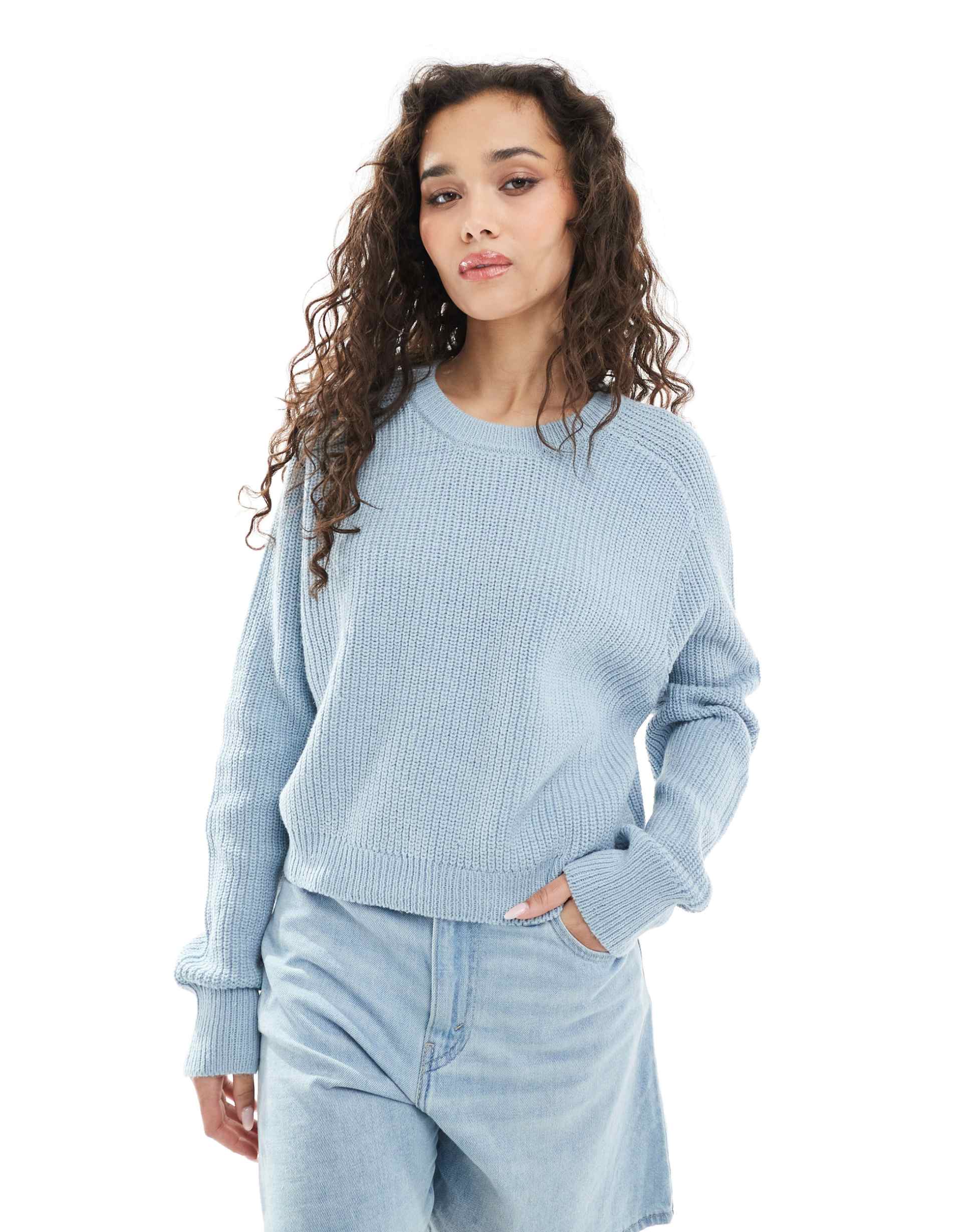 cotton on crew neck sweater in blue