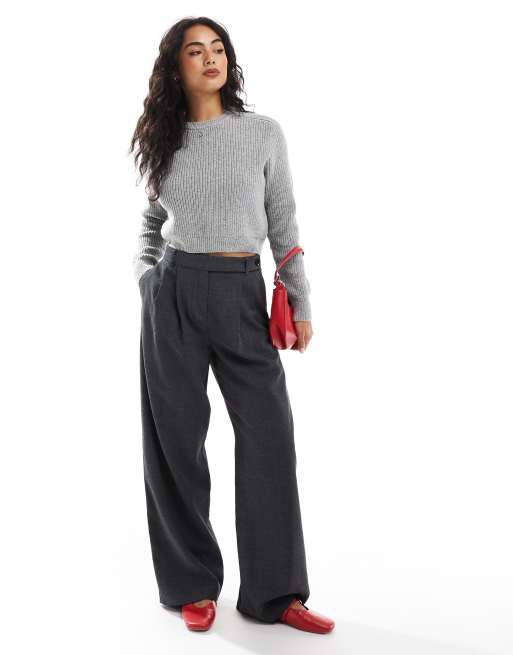 Cotton On crew neck sweater in gray heather