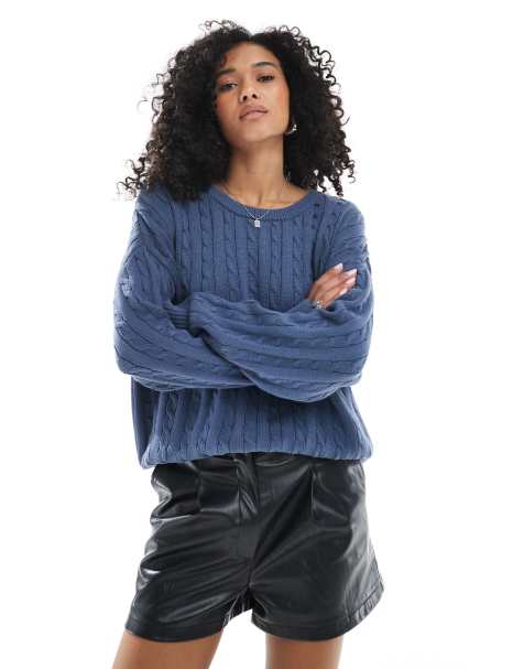 Cotton On crew neck sweater in navy - view 1