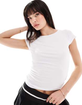 Cotton On - Crop top à mancherons - Blanc