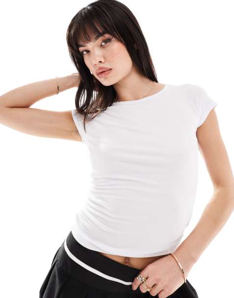 Cotton On - Crop top à mancherons - Blanc - view 1
