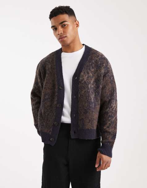 Cotton On cropped cardigan in navy texture - view 1