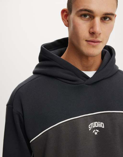 Cotton On Cropped fit graphic hoodie in black, 3 of 4
