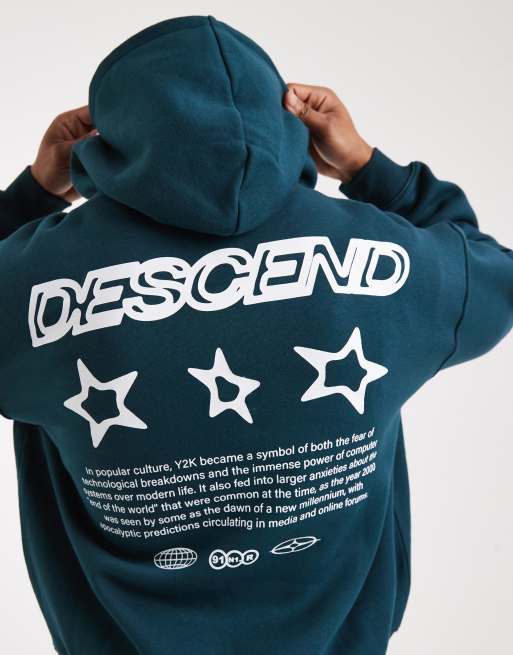 Cotton On cropped fit graphic hoodie in deap sea teal, 5 of 5