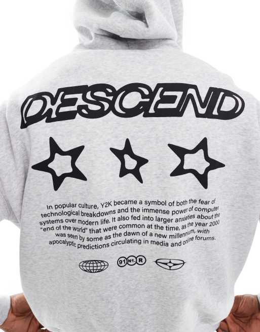 Cotton On cropped fit graphic hoodie in grey marle, 5 of 5