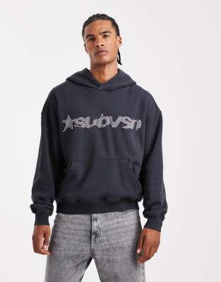 Cotton On Cropped Fit Graphic Hoodie In Black