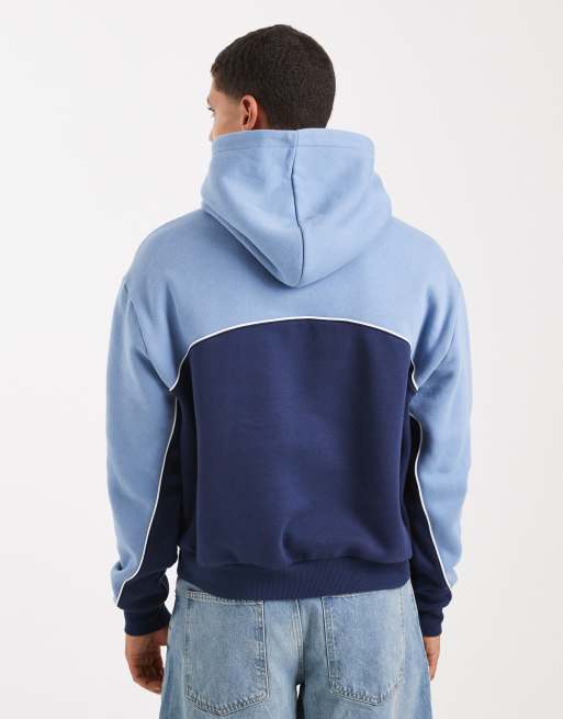 Cotton On cropped fit graphic panel hoodie in blue, 3 of 5