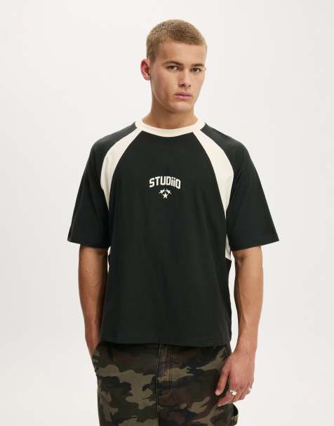 Cotton On Cropped fit graphic t-shirt in black