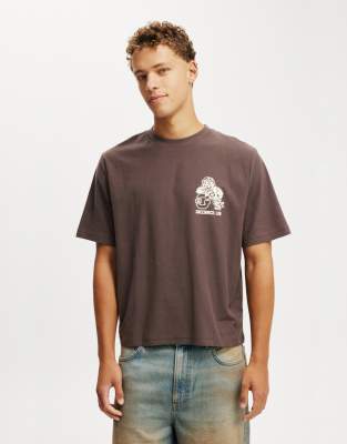 Cotton On Cropped fit graphic t-shirt in brown  