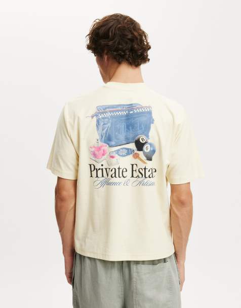 Cotton On Cropped fit graphic t-shirt in lemon/private estate - view 1