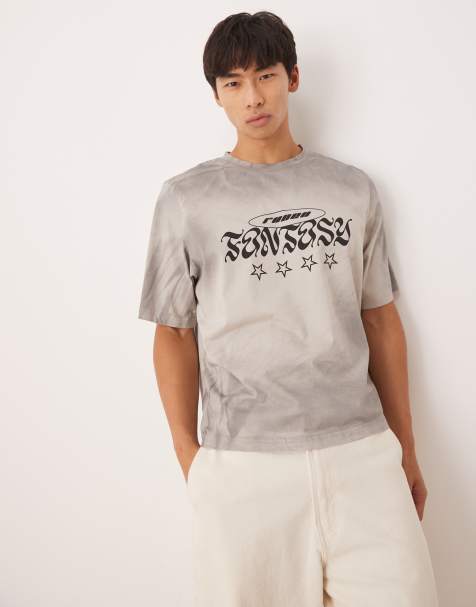 Cotton On Cropped fit graphic t-shirt in smoke/fantasy - view 1