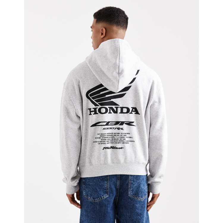 Cotton On cropped fit honda jt racing hoodie in gray | ASOS