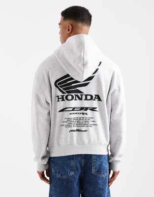 Cotton On Cotton On Cropped fit honda jt racing hoodie in grey