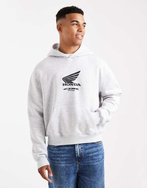 Cotton On Cropped fit honda jt racing hoodie in grey, 3 of 5