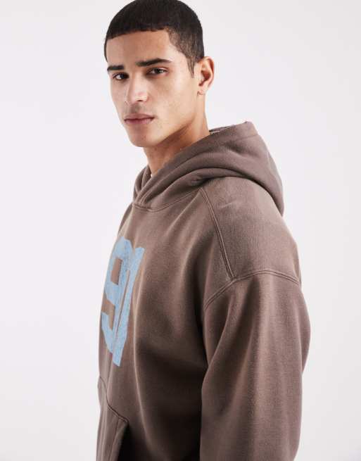 Cotton On - Cropped fit hoodie met print in bruin, 4 van 5