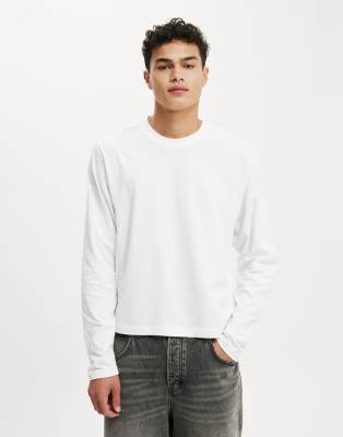 ASOS DESIGN essential heavyweight oversized boxy long sleeve t-shirt 240gsm in black