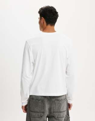 Cotton On Cropped fit long sleeve in white - WHITE