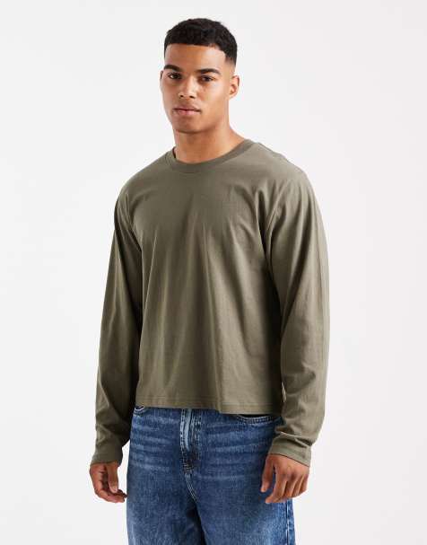 Cotton On cropped fit long sleeve t-shirt in green - view 1
