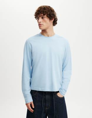 Cotton On Cropped Fit Long Sleeve T-shirt In Blue