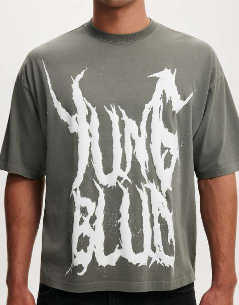 Cotton On Cropped fit music t-shirt in charcoal