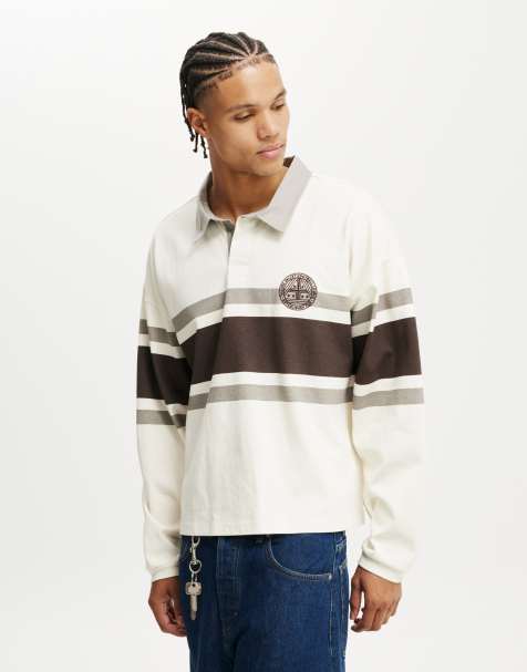 Cotton On Cropped fit rugby polo in multi - view 1