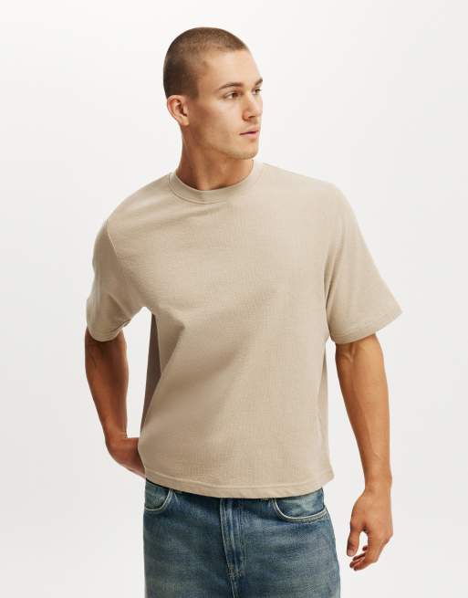 Cotton On Cropped fit t-shirt in gravel stone terry  , 3 of 4