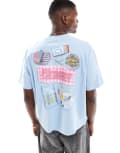 [Cotton On] Cotton On cropped fit t-shirt with Firenze back graphic in pearl blue M Pearl Blue