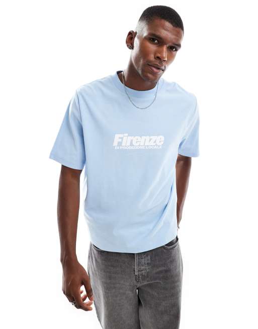 Cotton On cropped fit T-shirt with Firenze back graphic in pearl blue, 2 of 4
