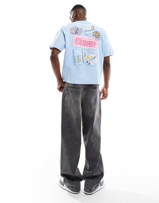 Cotton On cropped fit T-shirt with Firenze back graphic in pearl blue, 4 of 4