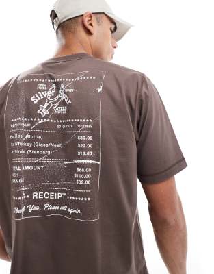 Cotton On Cotton On cropped fit t-shirt with Silver Spurt graphic in chocolate-Brown