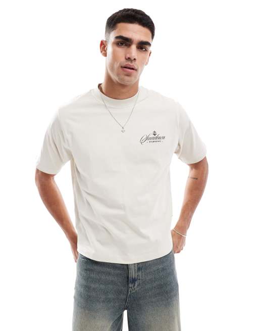 Cotton On cropped fit t-shirt with Sundown Studios