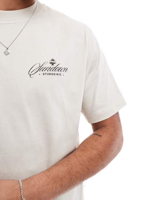 Cotton On cropped fit t-shirt with Sundown Studios
