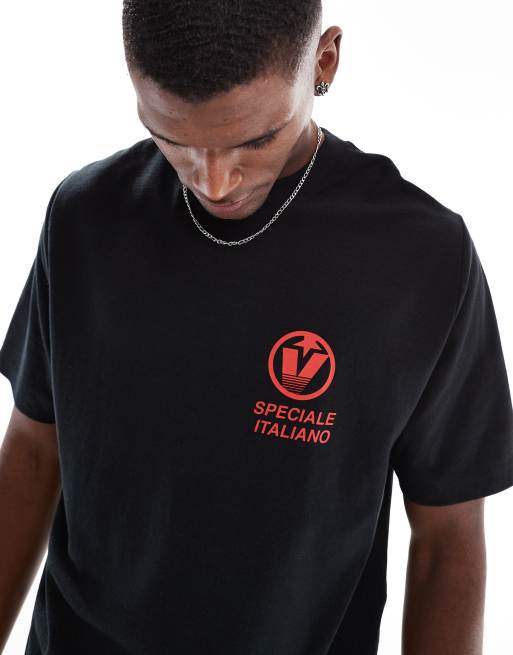 Cotton On cropped fit t-shirt with Vacanza graphic in black