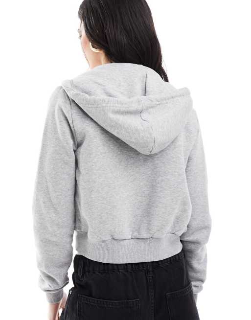 Cropped grey 2024 zip hoodie