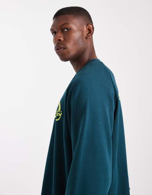 Cotton On Cropped honda jt racing crew fleece in green, 4 of 5