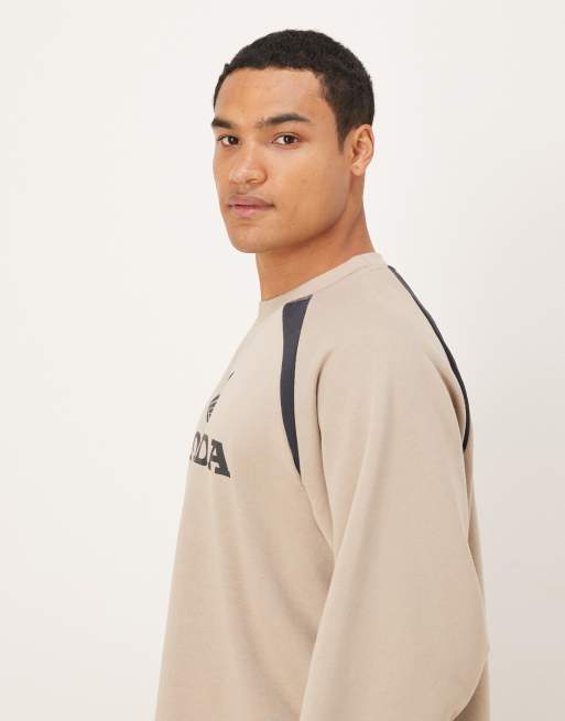 Cotton On Cropped honda jt racing crew fleece in khaki, 2 of 5