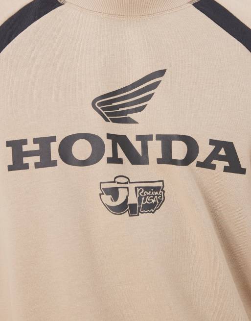 Cotton On Cropped honda jt racing crew fleece in khaki, 5 of 5