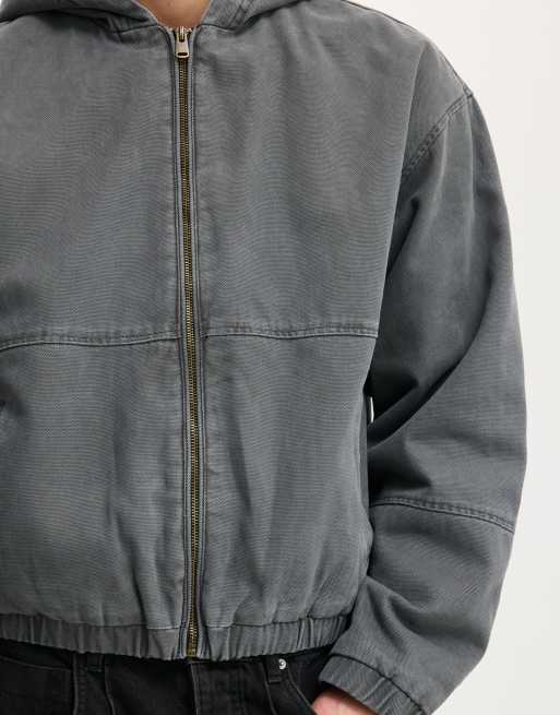 Cotton:On Cropped hooded bomber in black