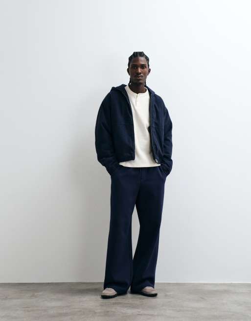 Cotton On cropped hooded bomber in washed indigo, 3 of 5