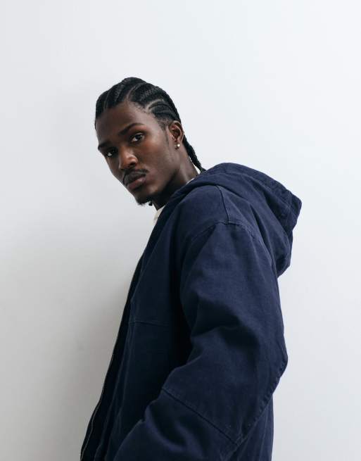 Cotton On cropped hooded bomber jacket in washed indigo, 2 of 5