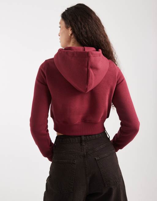 Cotton On - Cropped hoodie met rits in kersenhout, 3 van 4