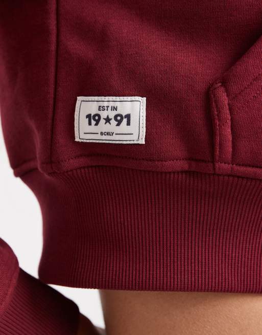 Cotton On - Cropped hoodie met rits in kersenhout, 4 van 4