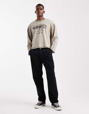 Cotton:on Cotton On Cropped Long Sleeved Graphic T-shirt In White