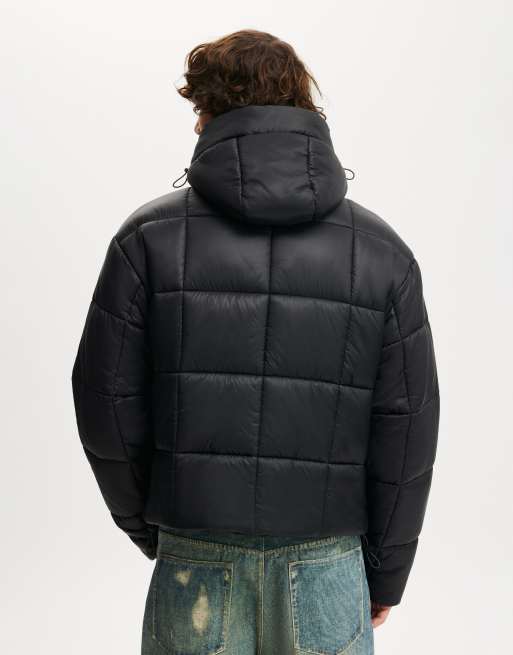 Cotton On Cropped puffer jacket in black - BLACK, 4 of 4