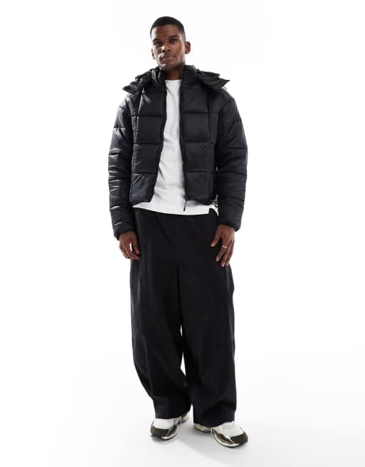 Cotton On cropped puffer jacket in black, 2 of 5